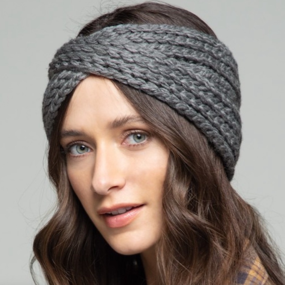 Chunky Winter Knit Headband- MIDNIGHT BLUE - Picture 2 of 11